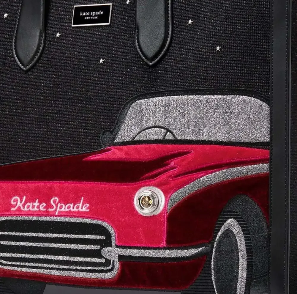 Kate Spade New York Manhattan Car Embellished Large Tote NWT